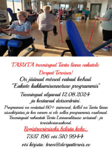 TASUTA treeningud Tartu linna eakatele Dorpat Tervises