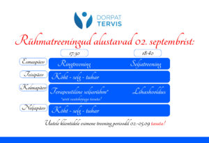 Dorpat Tervise õhtused rühmatreeningud alustavad 2. septembril